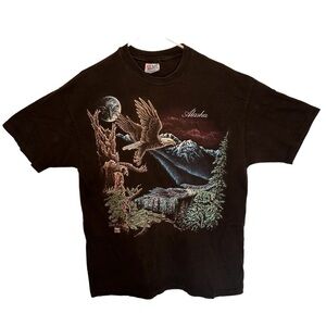 Vintage 1993 Alaska Stand Out Designs Eagle Single Stitch T-shirt